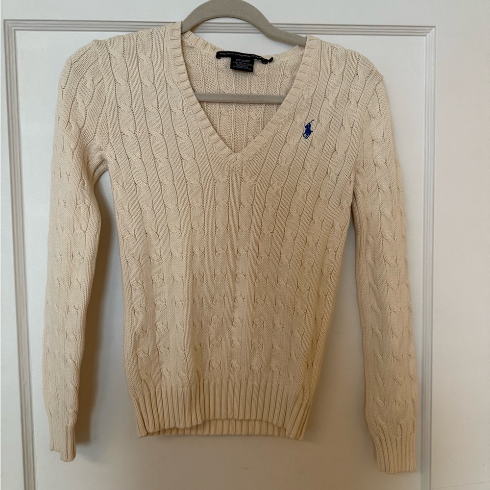 Ralph Lauren Cream Cable Knit Sweater